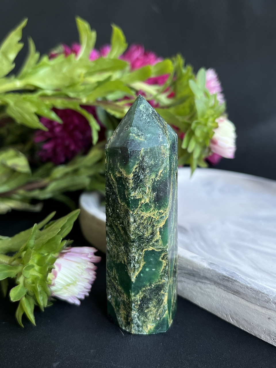 Вердит натуральний обеліск кристал натурального вердиту. 73 мм., фото 1