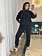 Жіночий базовий теплий осінній костюм двойка кофта худі штани на манжеті двосторонній фліс полар, фото 4