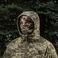 Комплект шапка + баф, фліс 260 г/м2 — Піксель ММ14, зимовий, універсальний, фото 2