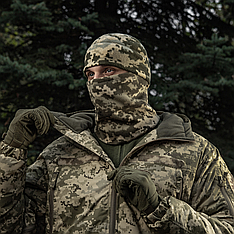 Комплект шапка + баф, фліс 260 г/м2 — Піксель ММ14, зимовий, універсальний