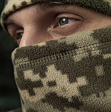 Комплект шапка + баф, фліс 260 г/м2 — Піксель ММ14, зимовий, універсальний, фото 3