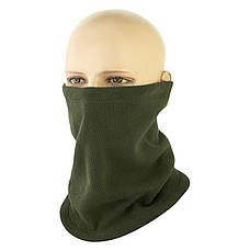 Комплект шапка + баф, фліс 320 г/м2 — олива, зимовий, антипілінговий, універсальний, фото 5