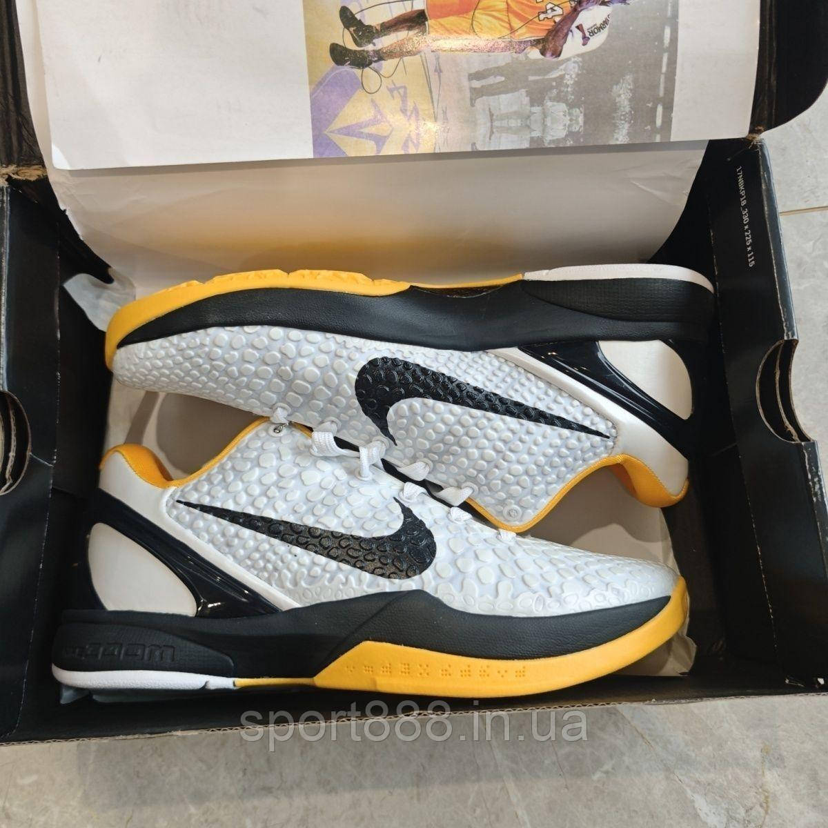 Eur39-48 NIKE Zoom Kobe 6 Protro White De Sol 2021 чоловічі баскетбольні кросівки, фото 1