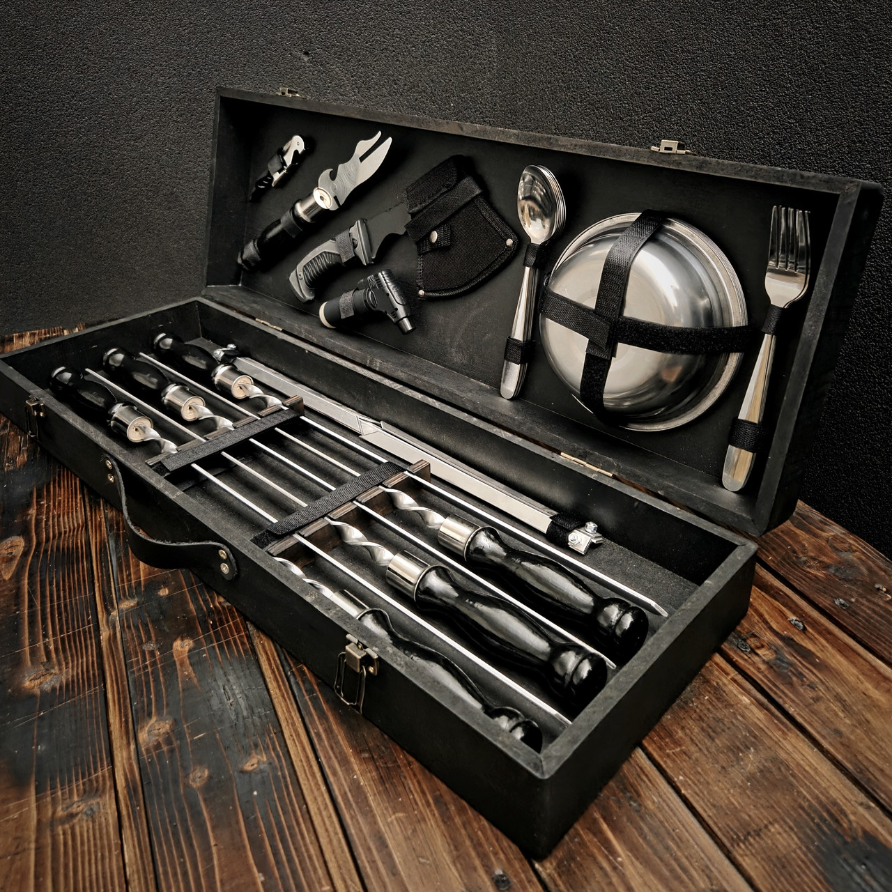 Набір шампурів "Вікінг" у дерев'яному кейсі, фото 1