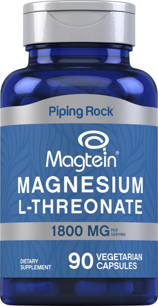 L-треонат магнію Piping Rock Magnesium L-Threonate Magtein 600 мг 90 капс.