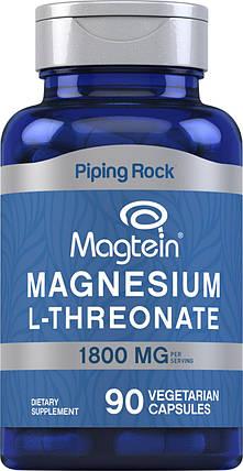 L-треонат магнію Piping Rock Magnesium L-Threonate Magtein 600 мг 90 капс., фото 1