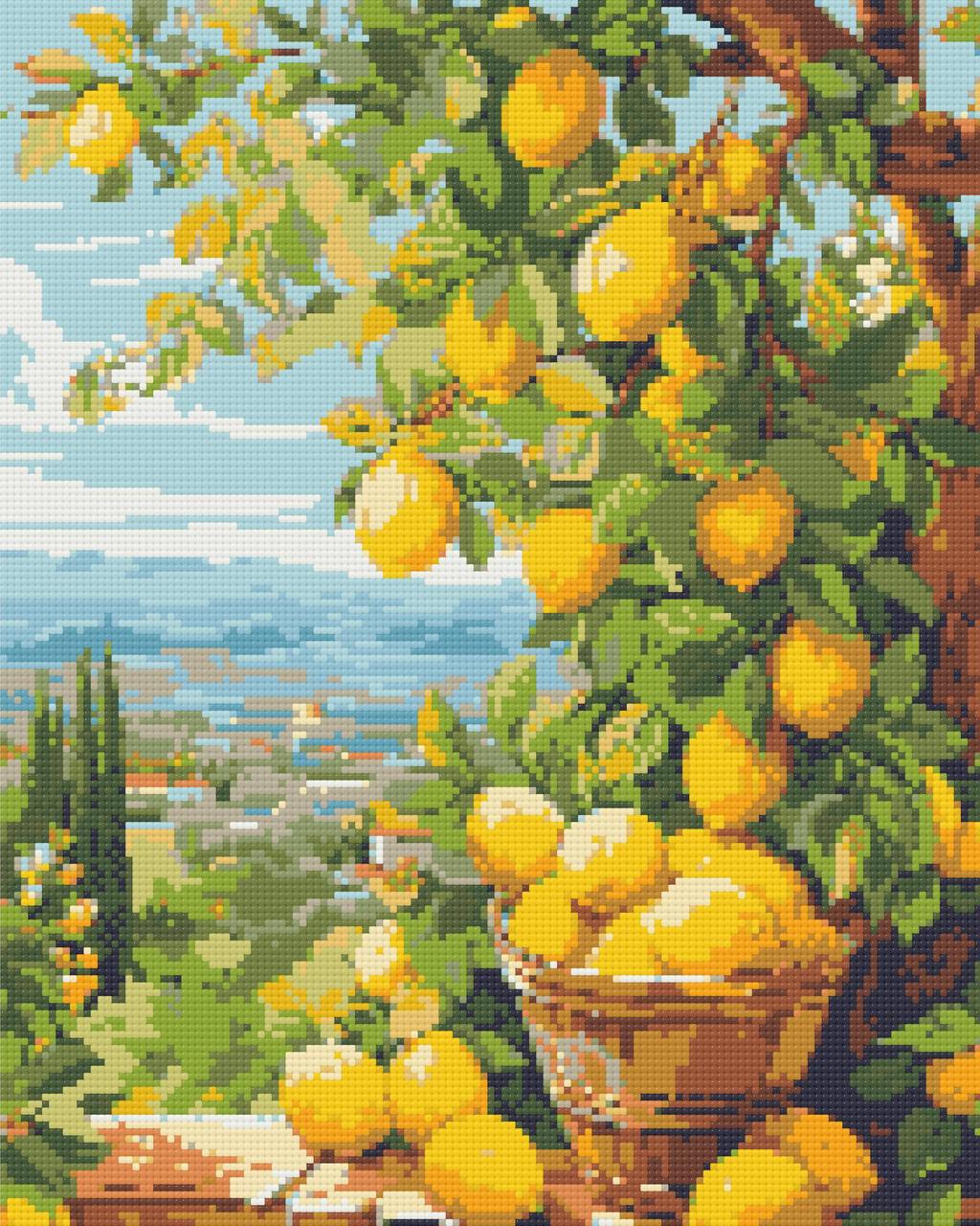 Алмазна мозаїка/вишивка Лимонне дерево 40*50 см Орігамі OD 3490, фото 1