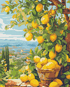 Алмазна мозаїка/вишивка Лимонне дерево 40*50 см Орігамі OD 3490