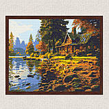 Алмазна мозаїка/вишивка Будинок у лісі 40*50 см Орігамі OD 31250, фото 5