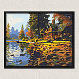 Алмазна мозаїка/вишивка Будинок у лісі 40*50 см Орігамі OD 31250, фото 6