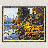 Алмазна мозаїка/вишивка Будинок у лісі 40*50 см Орігамі OD 31250, фото 7