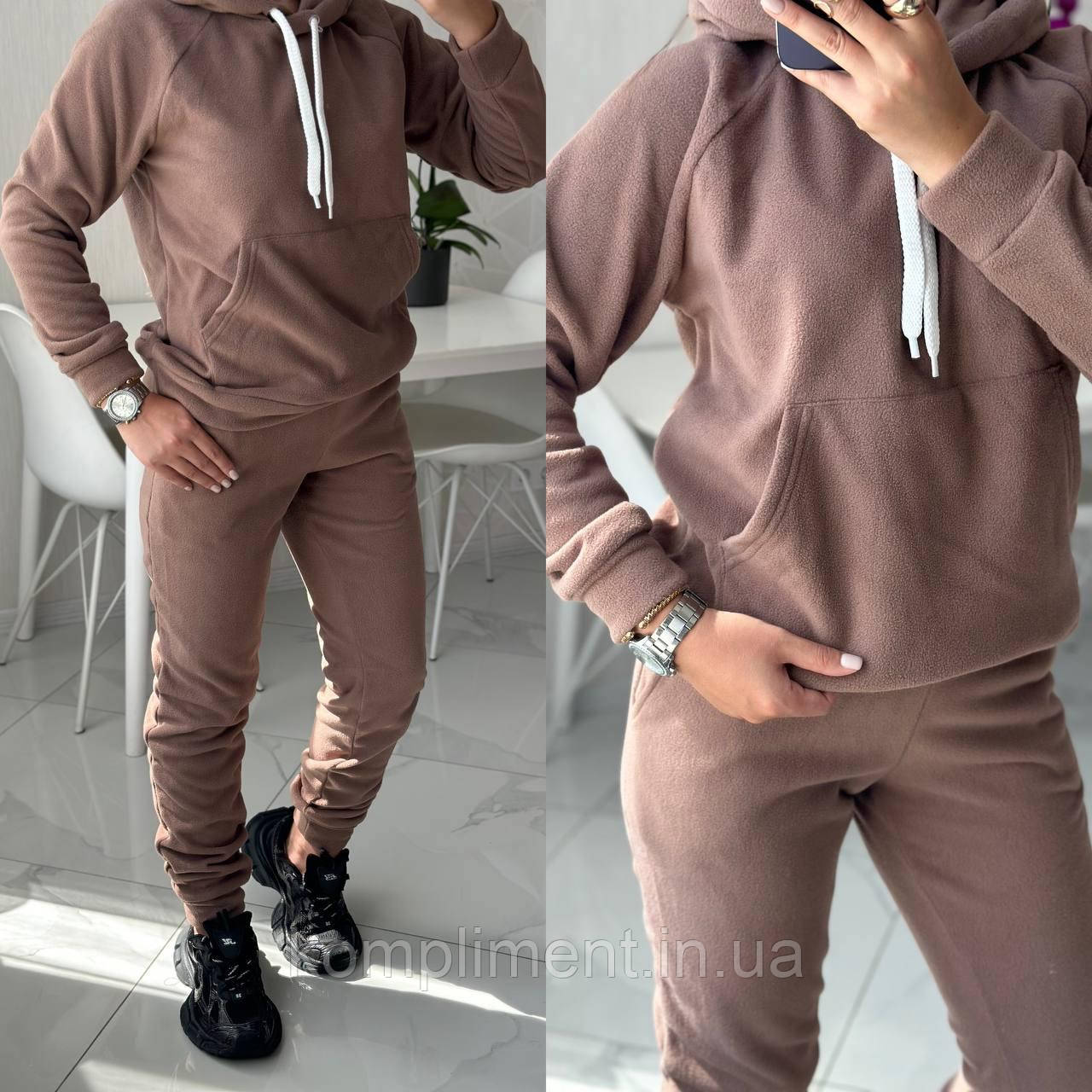 Жіночий модний флісовий спортивний костюм, лате SE — 204 Ф