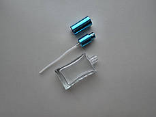 50 - 52 мл Прямокутний скляний прозорий флакон з металевим розпилювачем, спреєм 18/415, пляшка, атомайзер, фото 2