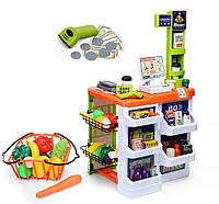 Дитячий ігровий магазин супермаркет для дітей з касовим апаратом продуктами кошиком та іншими елементами