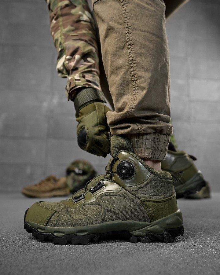 Тактичні черевики на автошнурівці олива ВТ7982, фото 1