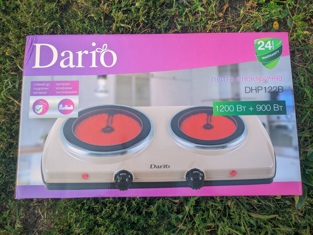 Надійна кухонна плита DARIO DHP122B 2100 Вт, Портативна переносна плита, Побутова електроплитка IZ-10 - фото покупців 1