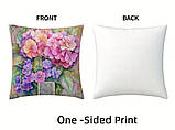 Набір декоративних чохлів на подушки з гортензіями – 4 шт, 45×45 см, фото 5
