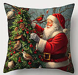 Новорічні декоративні наволочки із Санта Клаусом – набір 4 шт, 45×45 см, фото 2