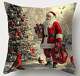 Новорічні декоративні наволочки із Санта Клаусом – набір 4 шт, 45×45 см, фото 4
