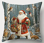 Новорічні декоративні наволочки із Санта Клаусом – набір 4 шт, 45×45 см, фото 5