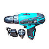 Шуруповерт 2 акумулятори 12V в кейсі 21W, фото 2