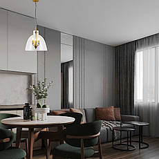 Підвісна бронзова люстра на 3 лампи з прозорим плафоном (800-P3158S-3 CL), фото 3