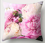 Набір декоративних чохлів на подушки з півоніями (4 шт) – квітковий принт, інтер’єрний текстиль, фото 2