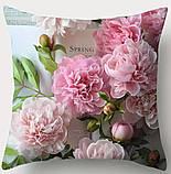 Набір декоративних чохлів на подушки з півоніями (4 шт) – квітковий принт, інтер’єрний текстиль, фото 4