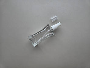 100 мл Квадрат прозорий скляний флакон з пластиковим білим розпилювачем, спреєм 18/410 для парфумів, фото 1