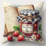 Набір декоративних чохлів на подушки з принтом «Баночки варення» – 4 шт, фото 2