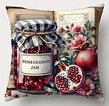 Набір декоративних чохлів на подушки з принтом «Баночки варення» – 4 шт, фото 3