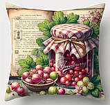 Набір декоративних чохлів на подушки з принтом «Баночки варення» – 4 шт, фото 4