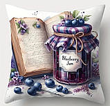 Набір декоративних чохлів на подушки з принтом «Баночки варення» – 4 шт, фото 5