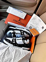 Кросівки Louis Vuitton Trainer Sneaker Black/White Оригінал Люкс Бренд, шкіра, розміри 36-45