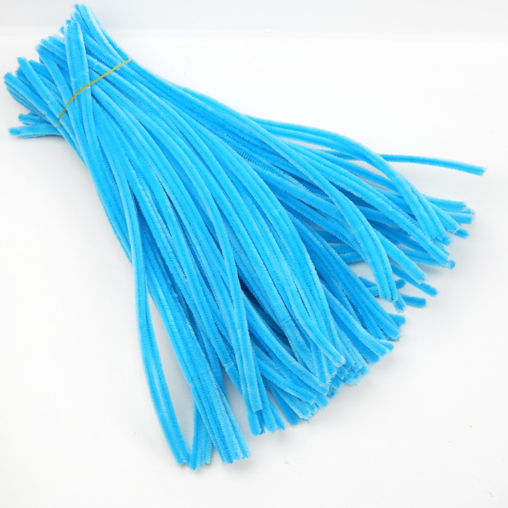 Синельний пухнастий дріт 30 см, бірюзовий, 10 шт