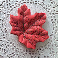 Лист тканина, 7.5 на 8 см. Яскраво Червоний — 10 шт.