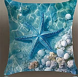 Набір декоративних чохлів на подушки з морським принтом – 4 шт, 45×45 см, фото 2