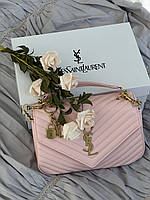 Сумка Saint Laurent College Medium In Quilted рожевий