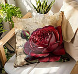 Набір 4 декоративні чохли на подушки з вінтажним принтом троянд, фото 3