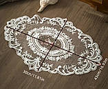 Серветка декоративна мереживна з вишивкою, овальна 30×43 см, фото 3