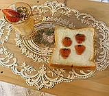 Серветка декоративна мереживна з вишивкою, овальна 30×43 см, фото 5