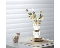 Кришталева LED-лампа у формі вази з квітами акриловий кришталевий світильник