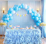 Святкова спідниця для столу з органзи – рюші, декор для дня народження, весілля, свята, фото 4