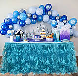 Святкова спідниця для столу з органзи – рюші, декор для дня народження, весілля, свята, фото 5