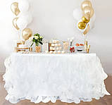 Святкова спідниця для столу з органзи – рюші, декор для дня народження, весілля, свята, фото 9