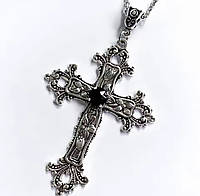 Кулон-хрест великий розмір чорний камінь
