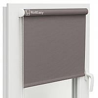 Ролеты на окна с фиксацией под наклон Рулонные шторы Ролета тканевая лен L-7437 Мокко