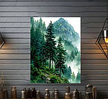 Картина «Гірський ліс у тумані» – настінний декор у сучасному стилі, фото 2