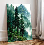 Картина «Гірський ліс у тумані» – настінний декор у сучасному стилі, фото 4