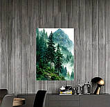 Картина «Гірський ліс у тумані» – настінний декор у сучасному стилі, фото 6